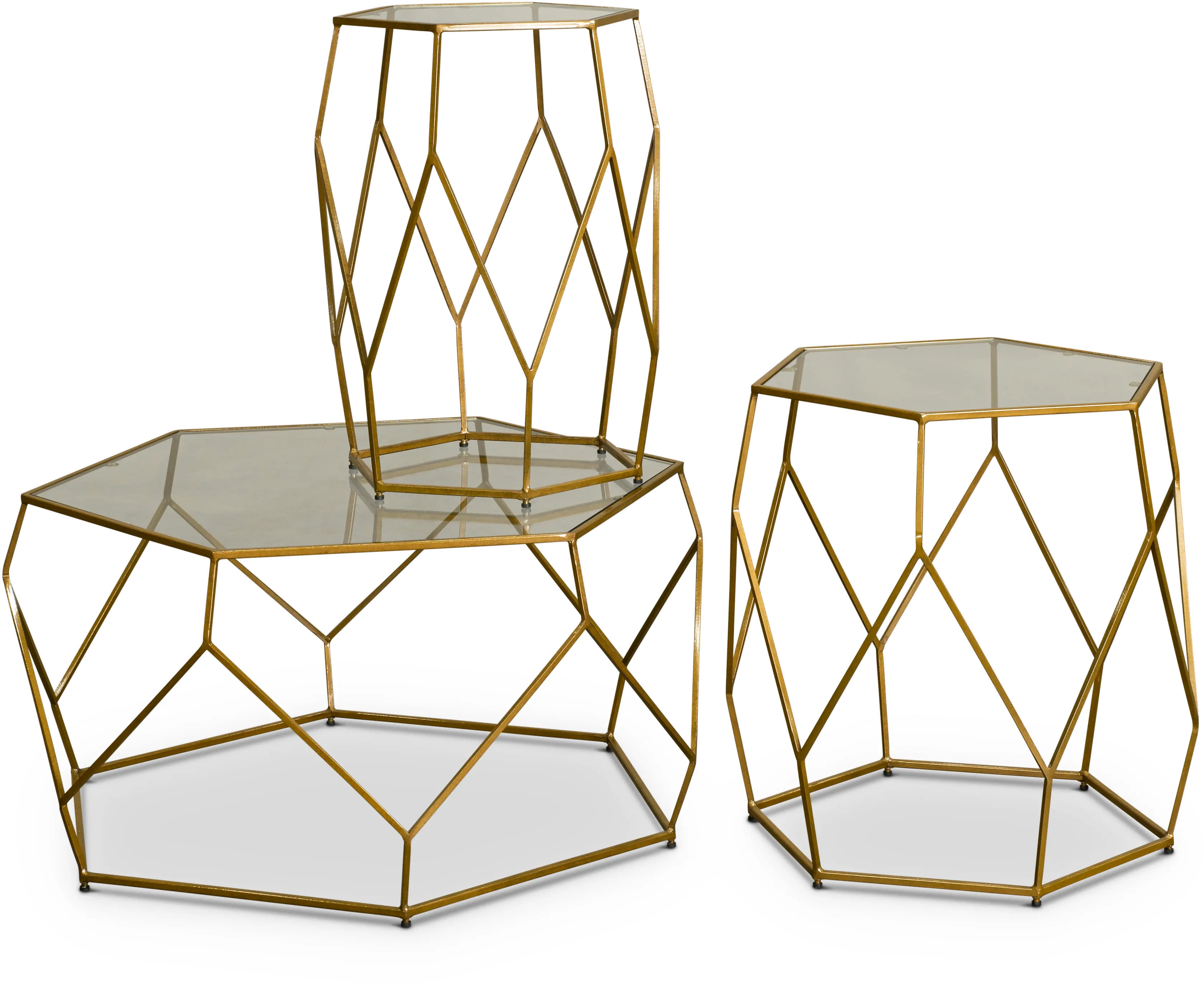 Roxy Gold Hexagonal Coffee Table