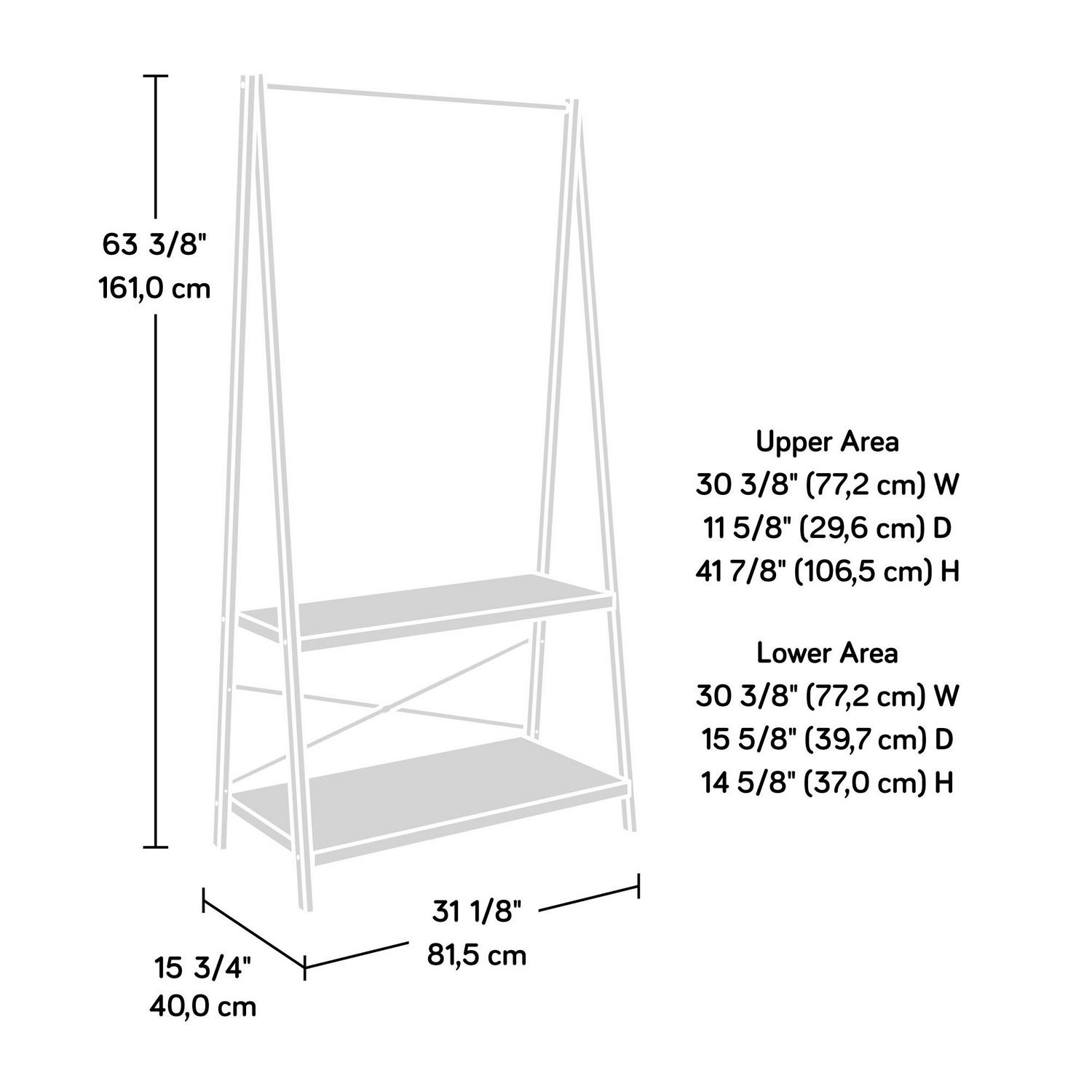 Curiod Hall Tree with Clothing Rack Charter Oak Finish  Crowdfused