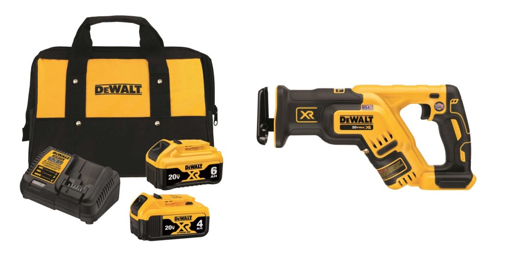 DEWALT 20V MAX XR Compact Reciprocating Saw and Lithium Ion Battery Starter Kit Bundle