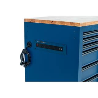 Husky HD 84 in. x 24 in. D 22-Drawer Matte Blue Mobile Workbench Cabinet HOTC8422BL2M