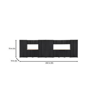 Husky 16-Piece Regular Duty Welded Steel Garage Storage System in Black (242 in. W x 75 in. H x 19 in. D) GS24016-WO