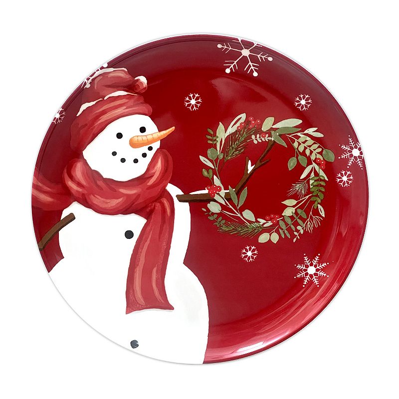 St. Nicholas Square? 4-Pack Melamine Snowman Salad Plates