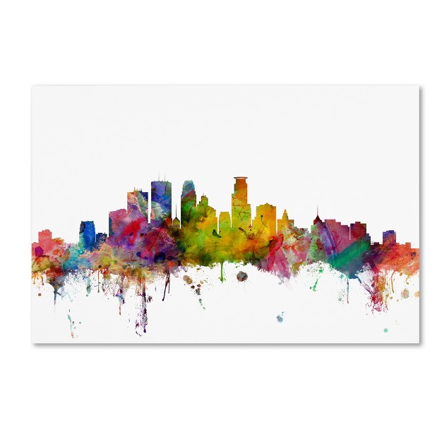 Trademark Fine Art Michael Tompsett x27 minneapolis Minnesota Skyline x27 Canvas Art