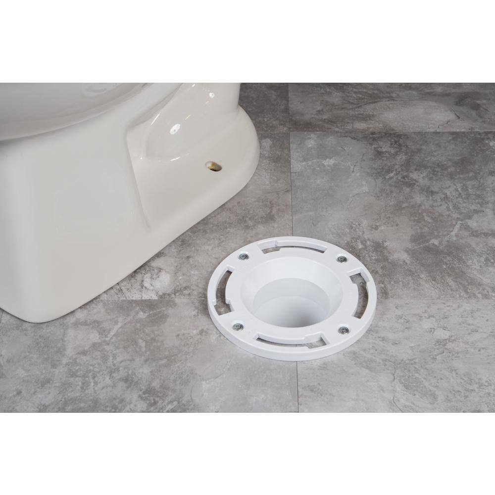 Oatey 4 in. PVC Twist-N-Set Open Toilet Flange 436512