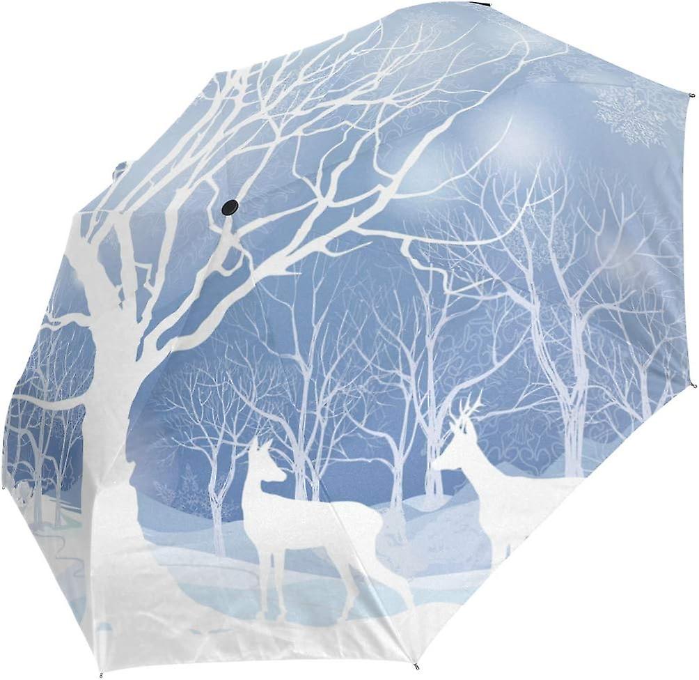 Travel Umbrella Automatic Windproof Foldable Umbrella Couple In Winter