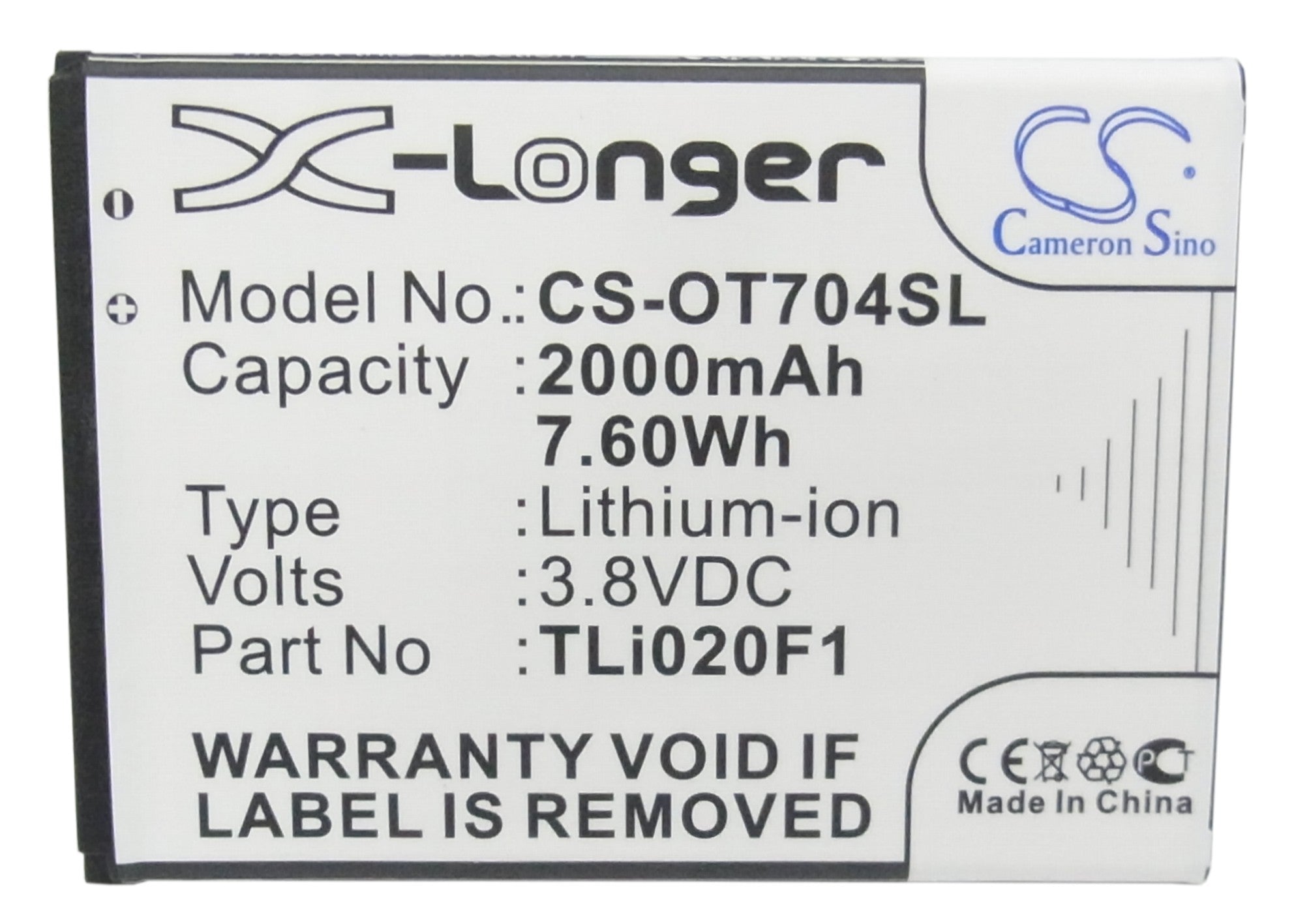 Alcatel 5044 5044D 5044R 5044W 5044Y A450TL Cameo Replacement Battery BatteryClerkcom Mobile Phone