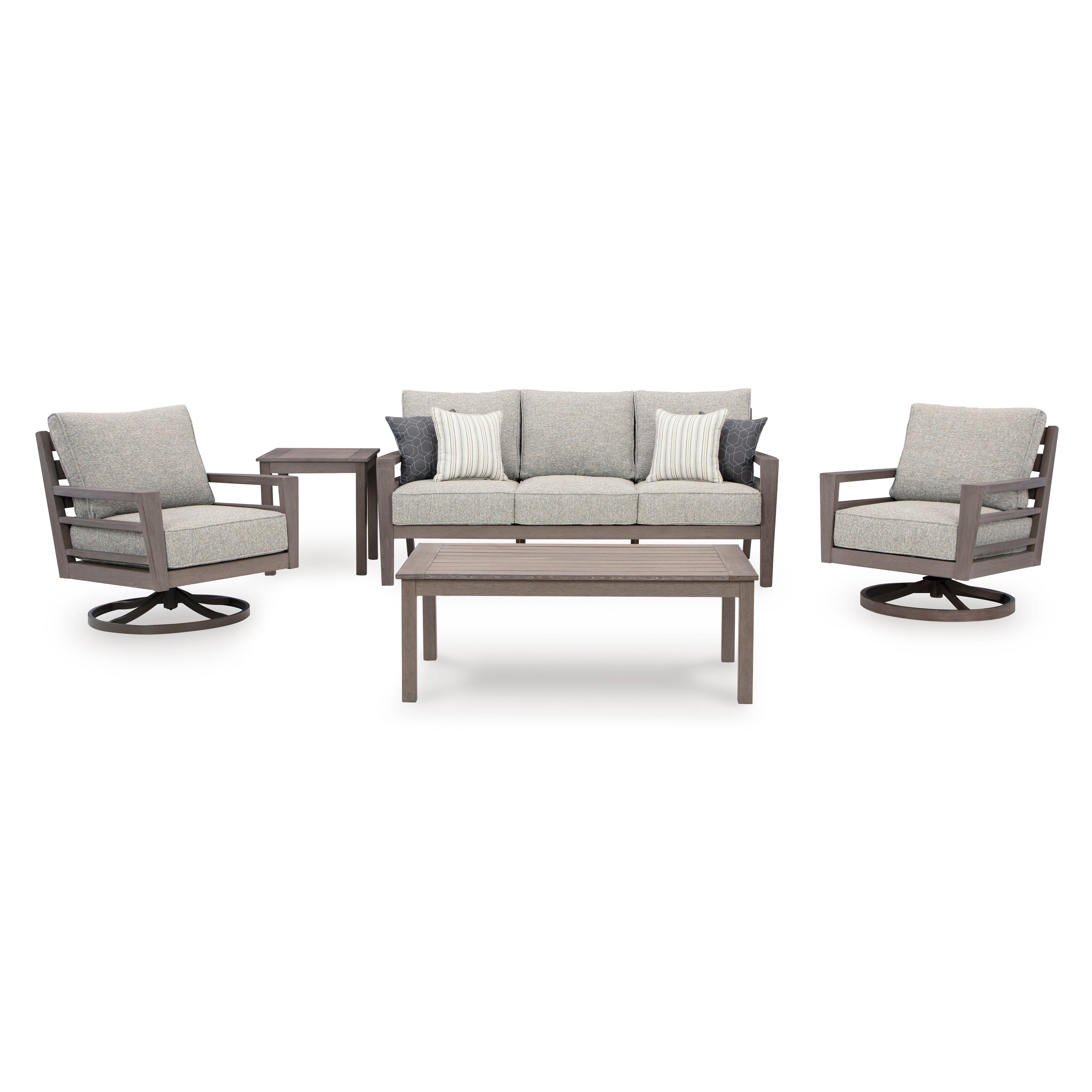 Poly Teak Taupe Outdoor Deep Seating Sets