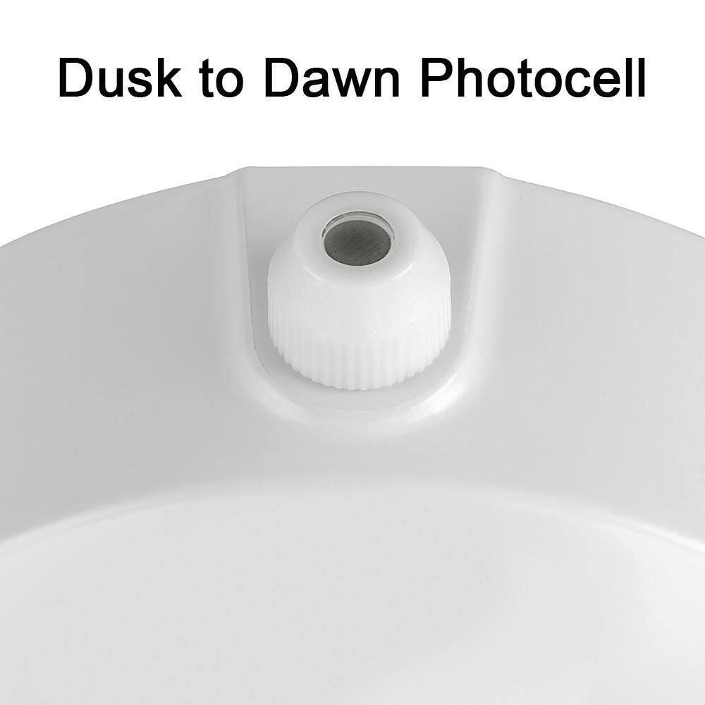 ETi Dusk to Dawn Sensor White Exterior Outdoor Twin Head LED Flood Light Security 1200 to 2400 Lumens 4000K Wet Rated 51405144