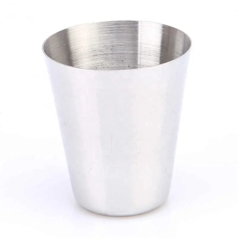 Stainless Steel Camping Cup Mug Outdoor Camping Hiking Folding Portable Tea Coffee Beer Cup With Black Bag Wide Mouth Cup