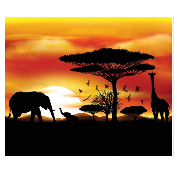 Beistle 53046 Safari Insta Mural  complete wall de...