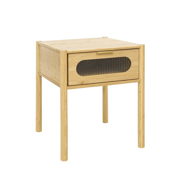 Natural Modern Accent Side Table for Bedroom Living Room