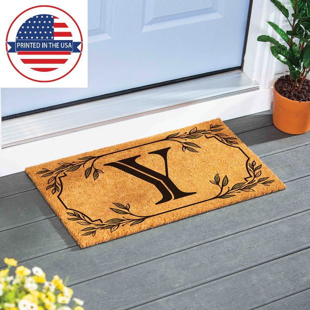 X 16 quot Monogram Coir Mat Letter quot y quot