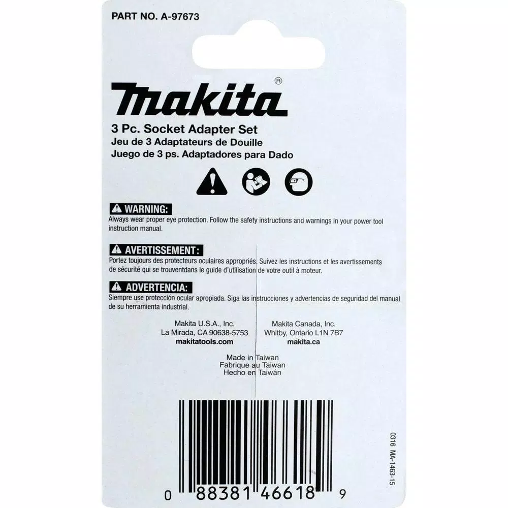 Makita ImpactX 2 in. Modified S2 Steel Socket Adapter Set (3-Pack) and#8211; XDC Depot