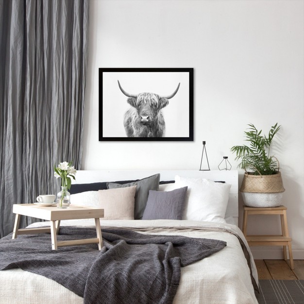 Americanflat Animal Minimalist Highland Bull Framed Print Wall D cor Variety Of Frame Colors