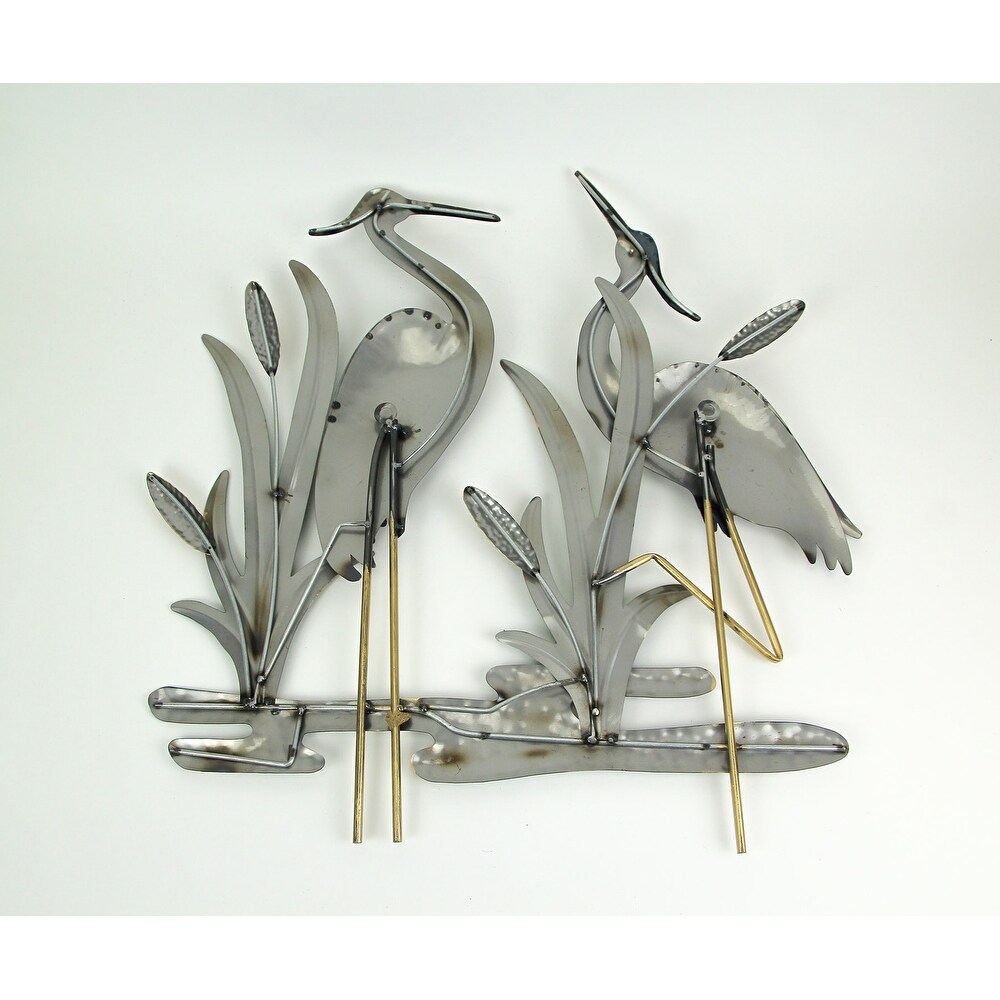 24 Inch Metal Heron Wall Art Hanging Home Indoor/ Outdoor Sculpture