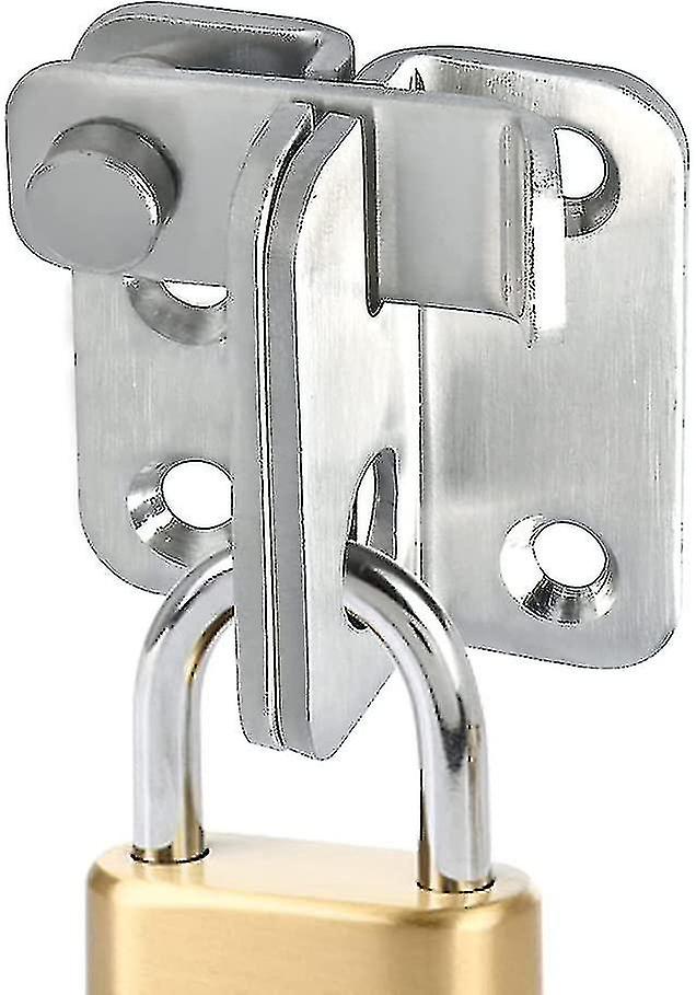 Sliding Door Lock， Padlock， Hasp， Door Latch， Latch， Lock， Anti-theft Hook， Brushed Stainless Steel Finish