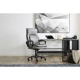 Shaquille O'Neal Amphion Ergonomic Bonded Leather High-Back Executive Chair， Gray