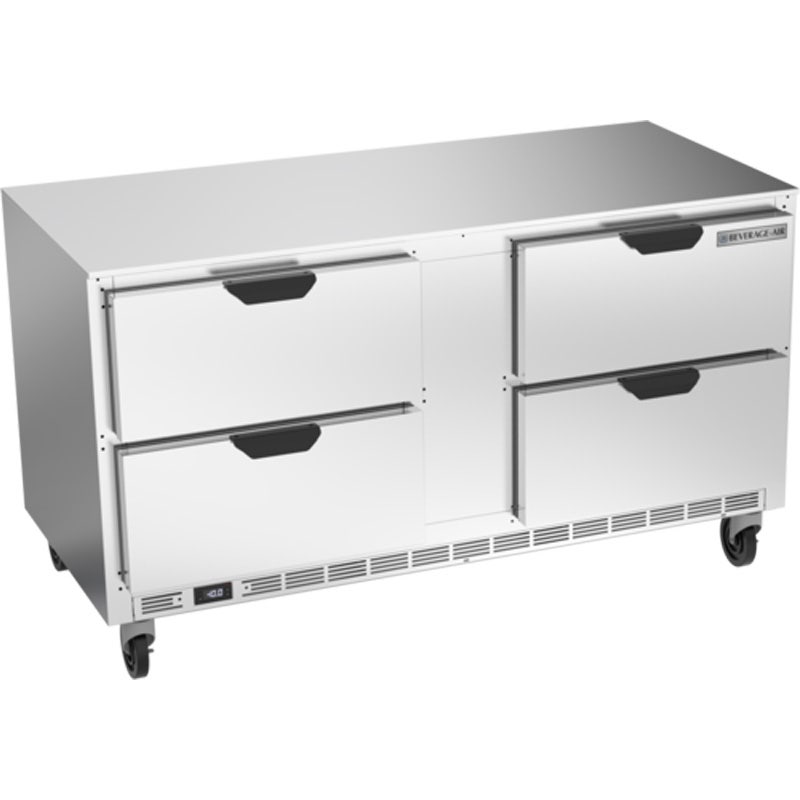 Beverage-Air UCFD60AHC-4 Undercounter Freezer - Reach-In， 2-Section， 4 Drawers