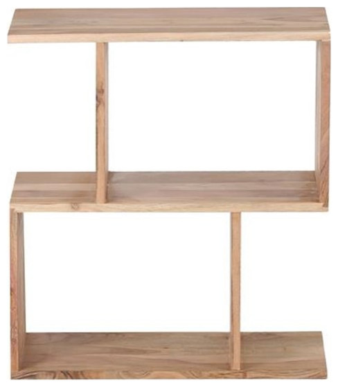 Porter Designs Portola Solid Acacia Wood Bookcase   Natural   Rustic   Bookcases   by Homesquare  Houzz