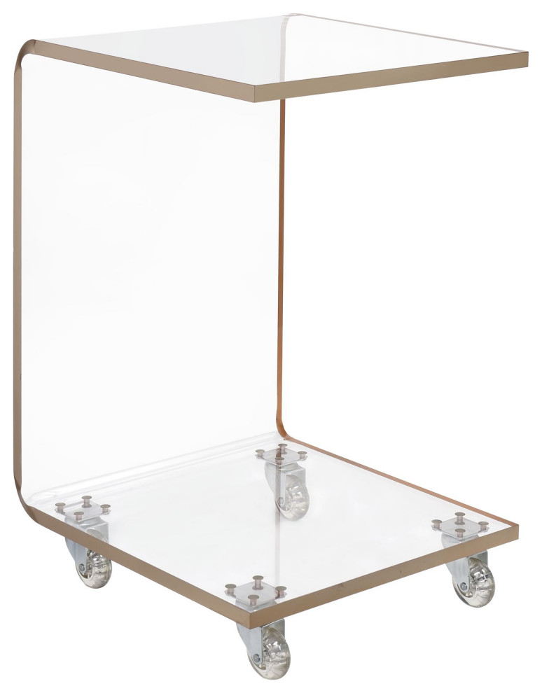 Peek Acrylic Snack Table  Gold   Contemporary   Side Tables And End Tables   by Homesquare  Houzz