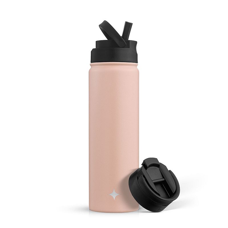 JoyJolt Triple Insulated 22-oz. Water Bottle with Flip Lid and Sport Straw Lid