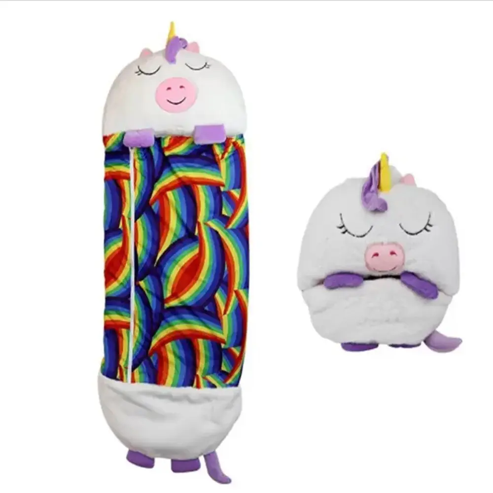 Creative new foldable children's cartoon animals warm and kick   proof outdoor camping sleeping bag