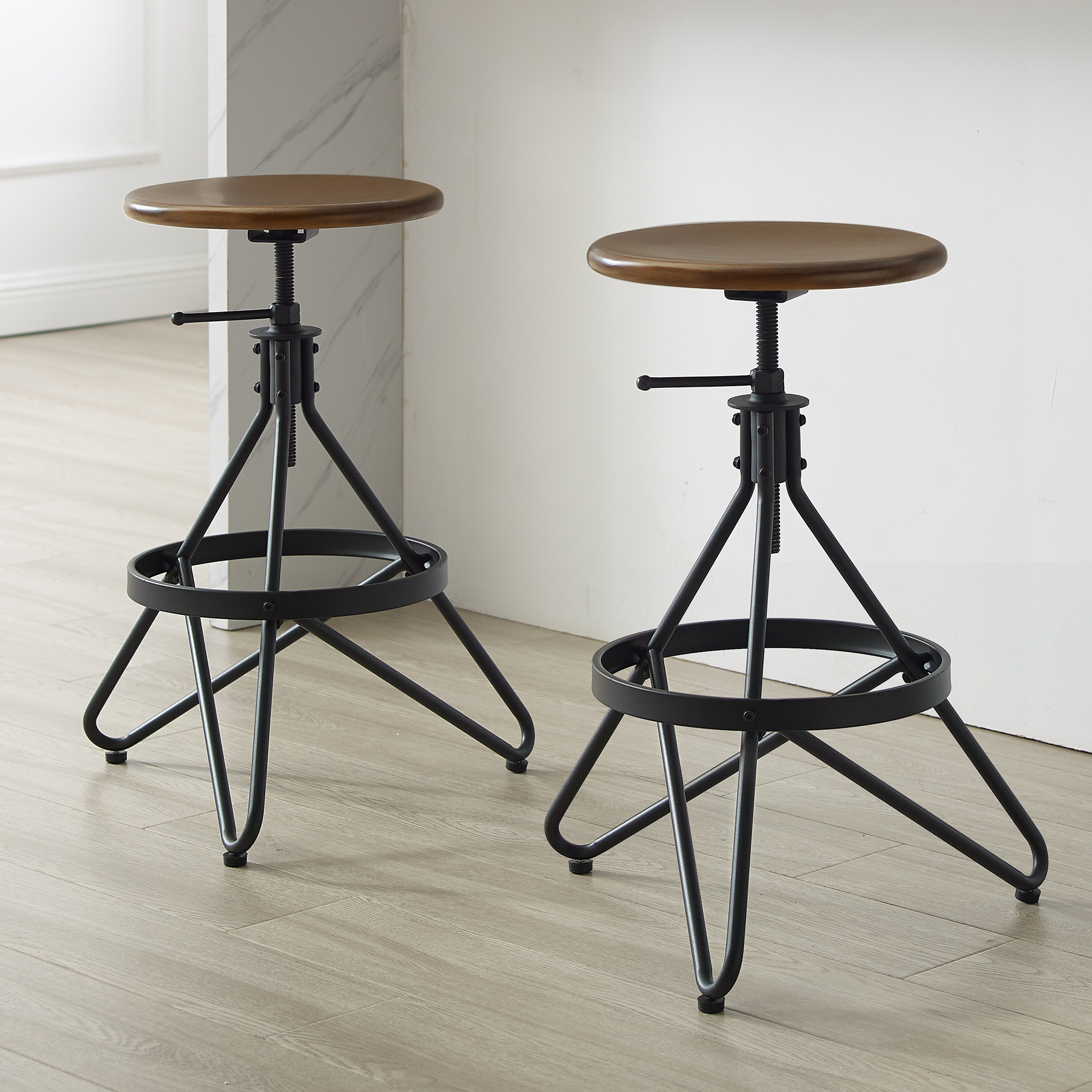 Kalen 2Pc Adjustable Height Swivel Stool Set