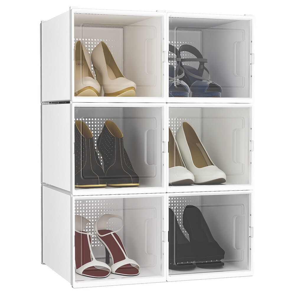 6PCS Plastic High Heel Shoe Storage Box Set