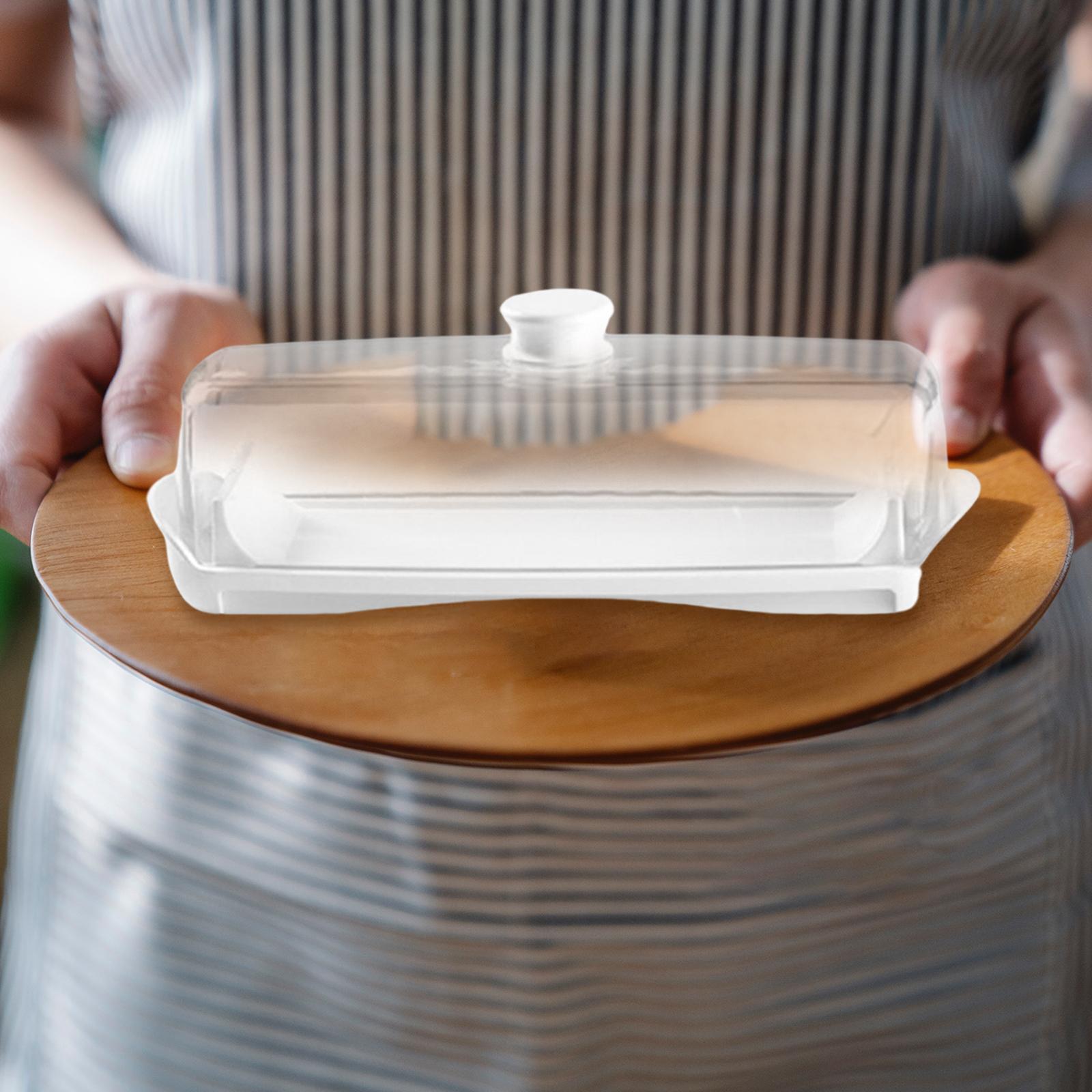 Household Butter Dish with Covers Kitchen Accessory Large Capacity Sealing Dish Clear