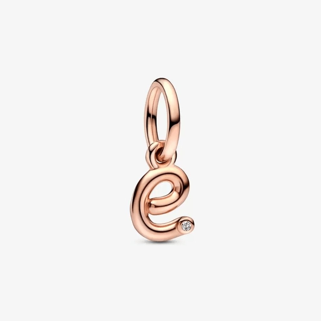 PANDORA  Letter E Script Alphabet Dangle Charm