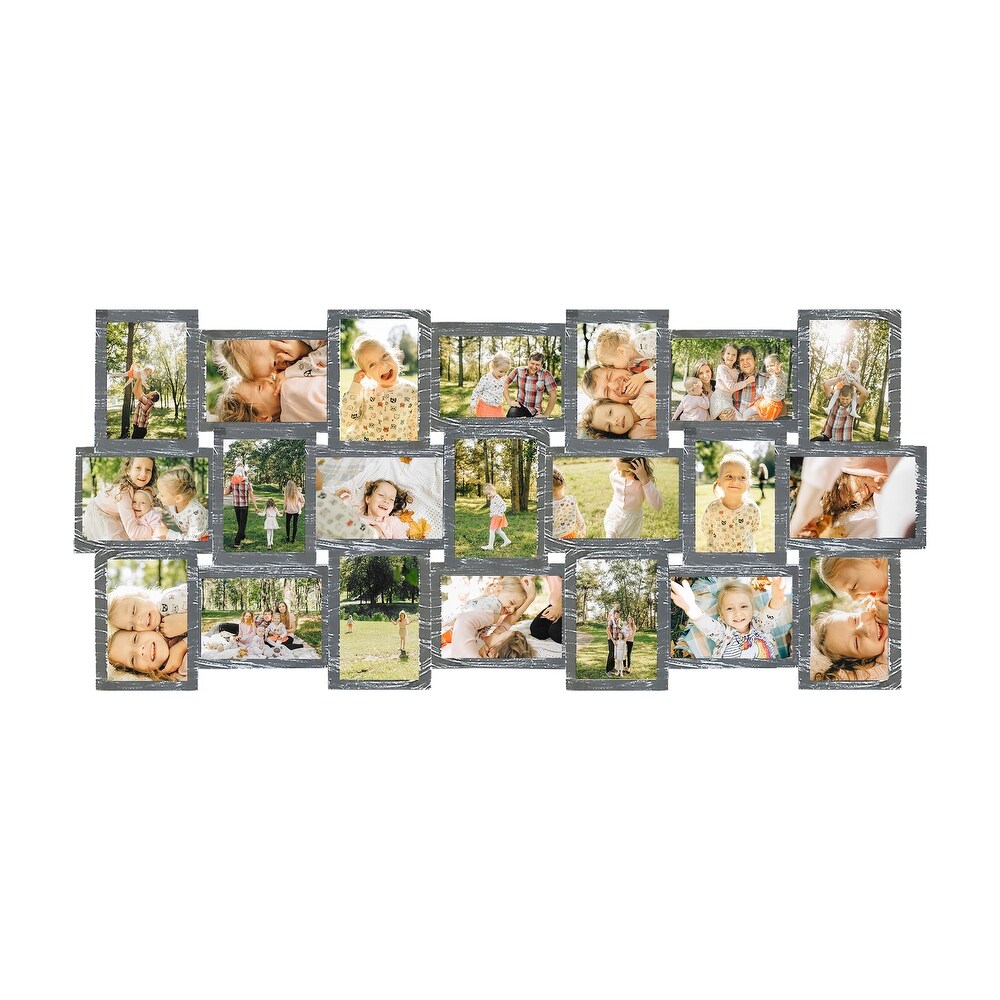 Hello Laura Modern Plastic 21 Piece Wall Hanging Family Photo Frame Wall Set