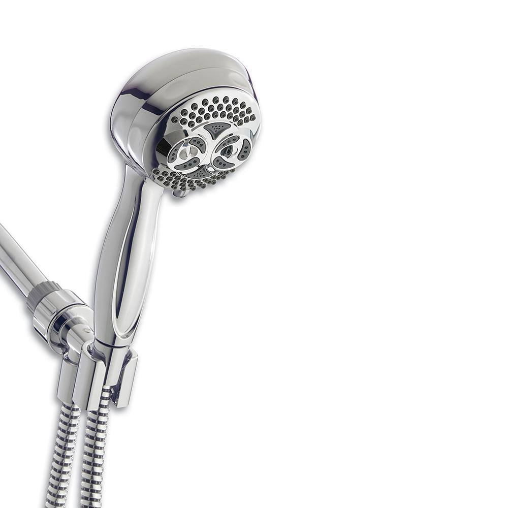 Waterpik 6-Spray 3.5 in. Single Wall Mount Handheld Shower Head in Chrome DSL-653E