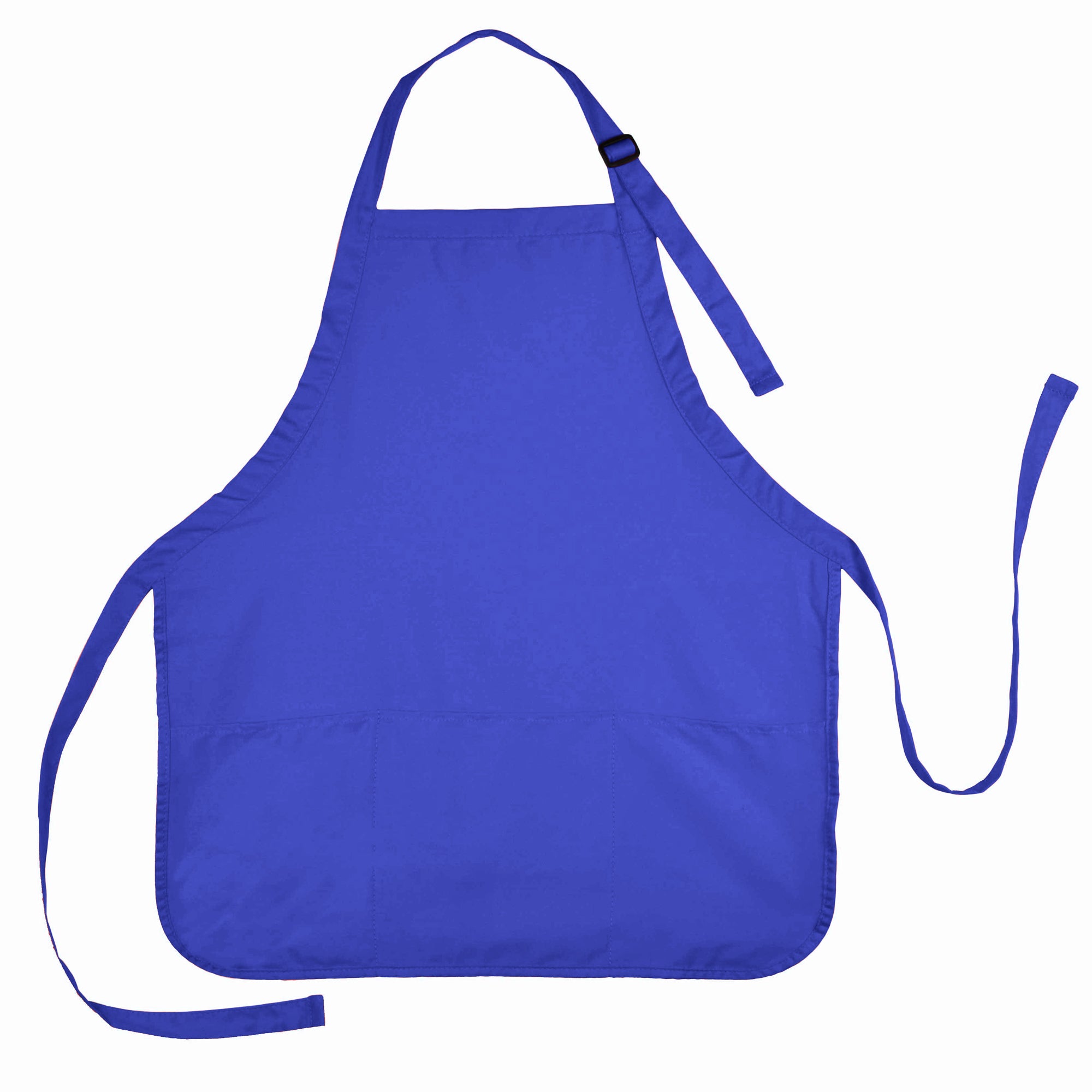 Impecgear Bib Spun Poly Cotton 3-Pocket Kitchen Apron - Royal