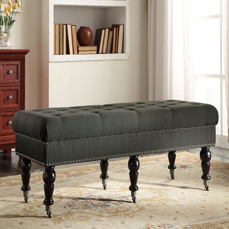 Linon Isabelle Linen Padded Bench