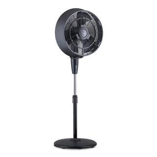 NewAir 18 in. 3-Speed Wide-Angle Oscillating Outdoor Misting Fan and Pedestal Fan for Cool Down 500 sq. ft. - Black FMF2K5BK00