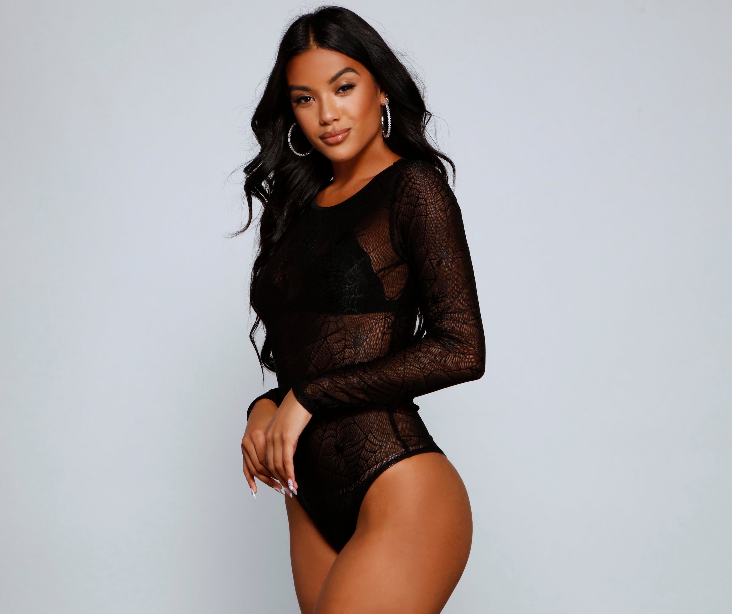 Chillingly Chic Sheer Mesh Bodysuit