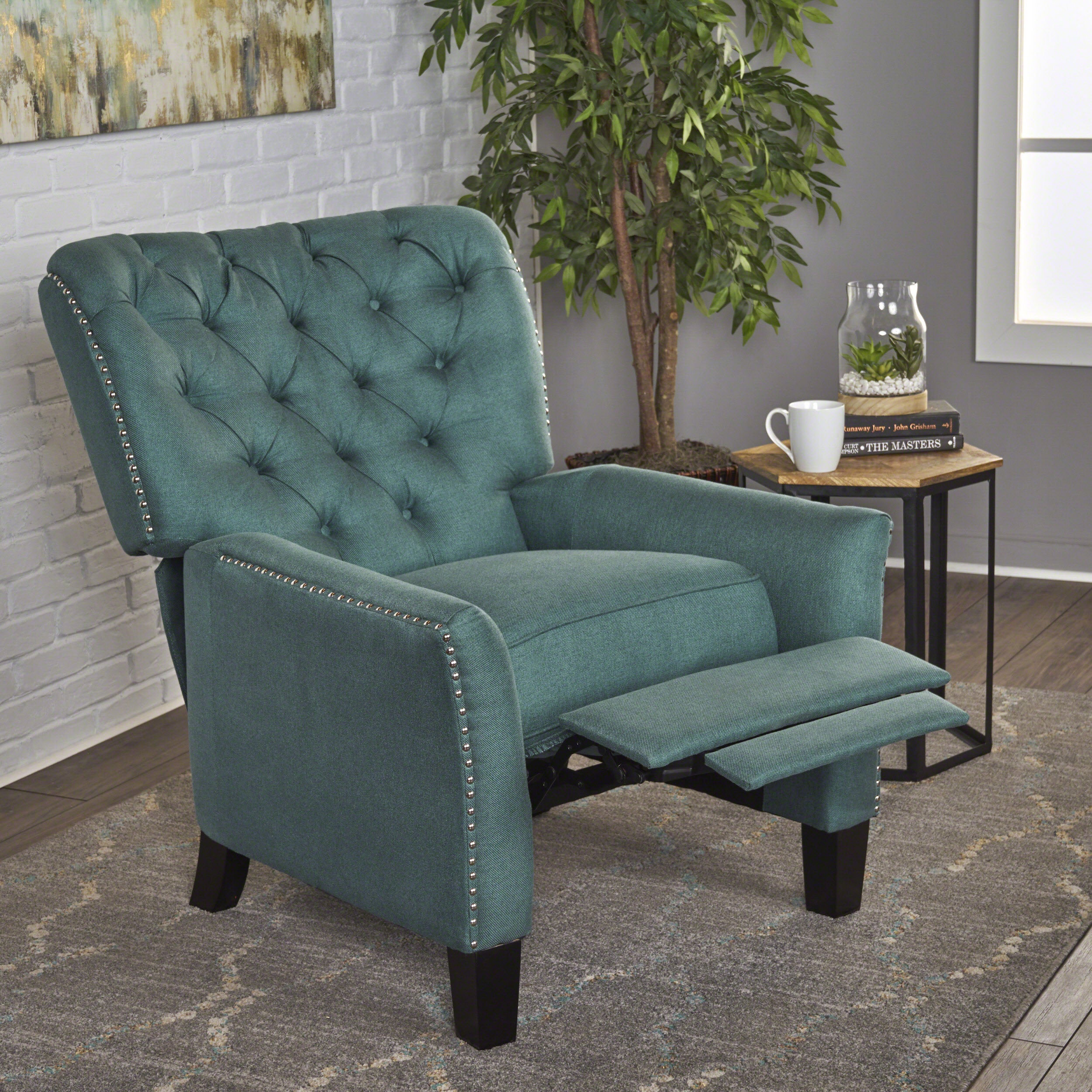 Carlyle Tufted Back Fabric Recliner Armchair