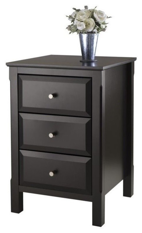 Pemberly Row Accent Table in Black   Transitional   Side Tables And End Tables   by Homesquare  Houzz