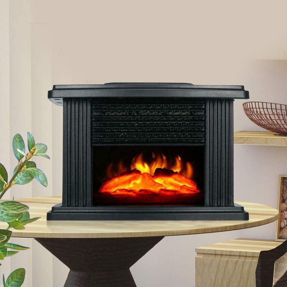 TFCFL 1000W Electric Fireplace Fast Heating Space Heater 3D Flame Stove Log Burner