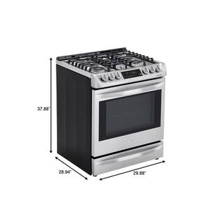 LG 6.3 cu. ft. Smart Slide-In Dual-Fuel Electric Range with ProBake Convection Oven  Self-Clean in Stainless Steel LSD4913ST