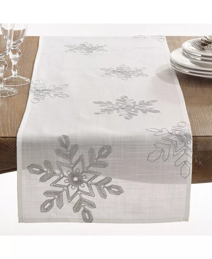 Saro Lifestyle Nivalis Collection Snowflake Design Runner