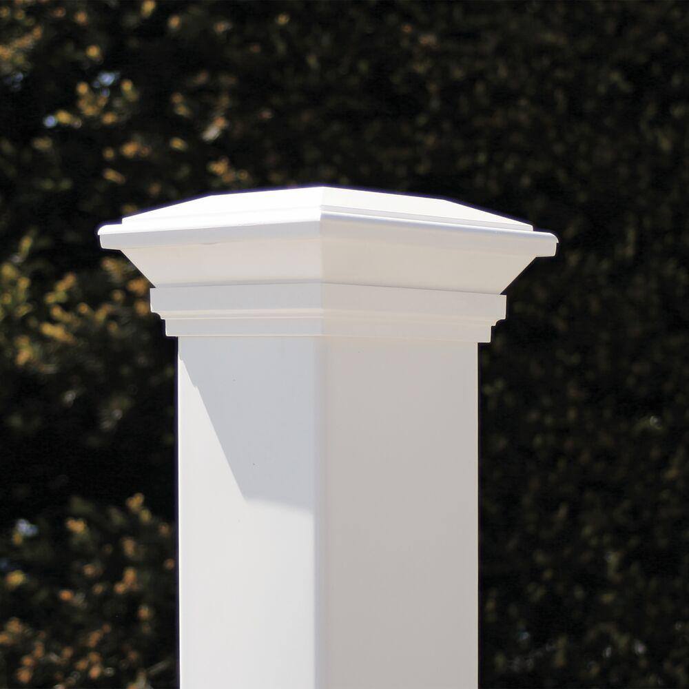 Veranda 4 in. x 4 in. White Contemporary Post Cap with Glue 73019099