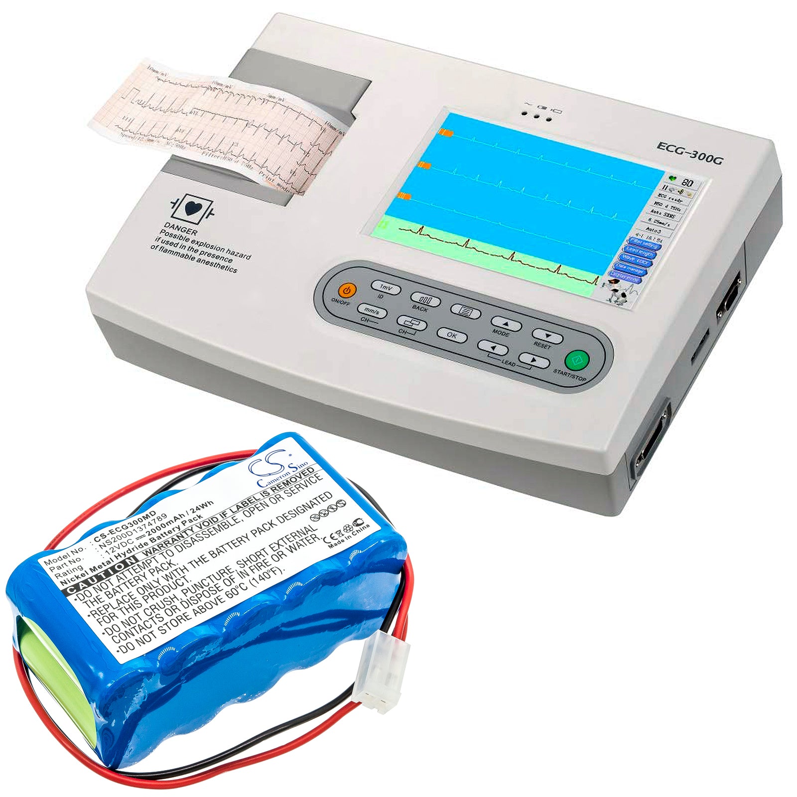 Biocare ECG100 ECG101 ECG101G ECG300 ECG300G Medical Replacement Battery BatteryClerkcom Medical