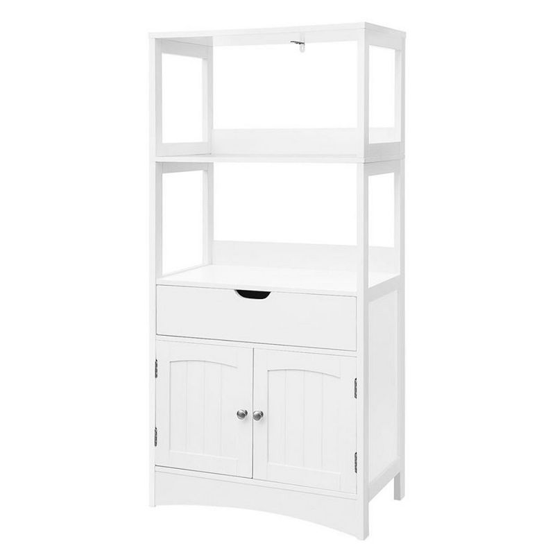 BreeBe Upper Shelves Bathroom Storage Cabinet White