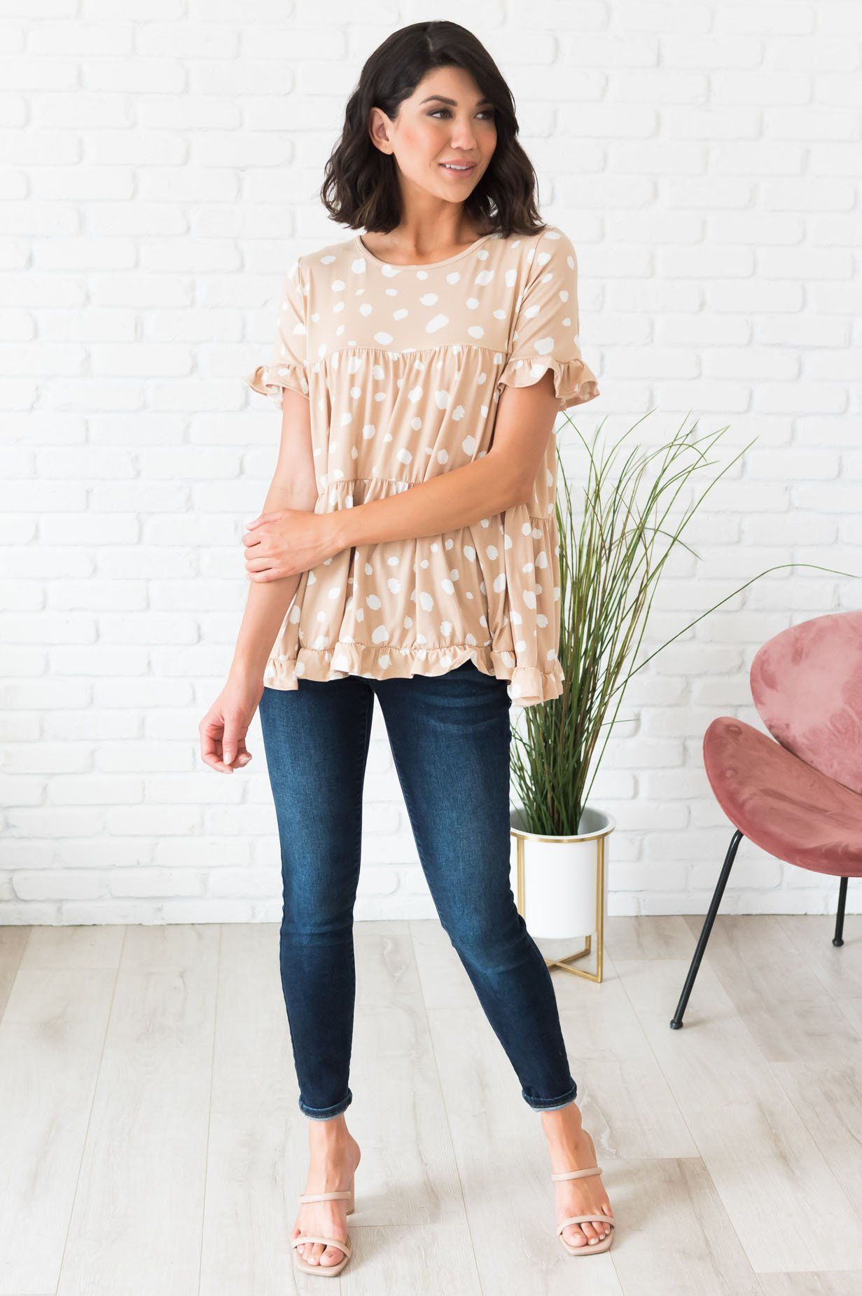 Easily Spotted Modest Babydoll Blouse