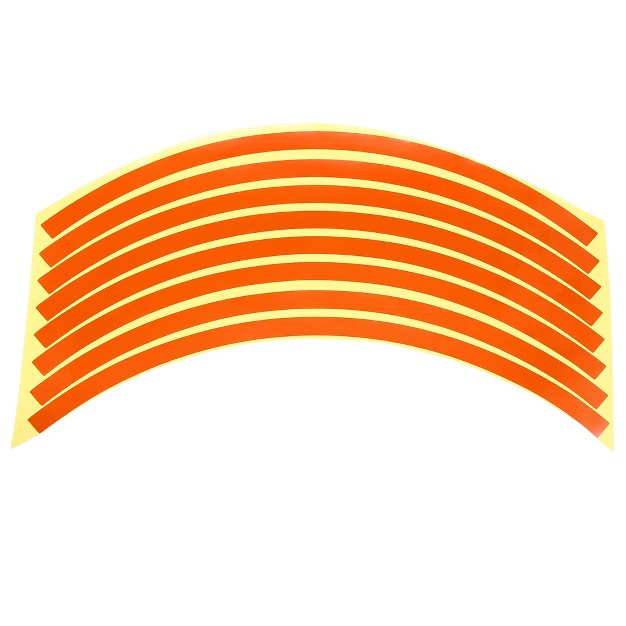 Car Wheel Rim Sticker Decal Decoration Orange 18 Pcs