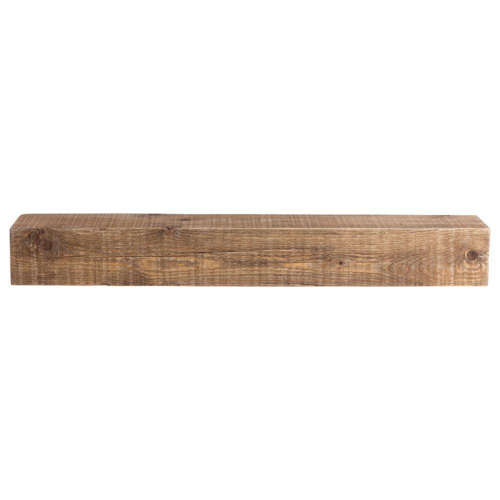 Dogberry Collections Solid Timber 48 in. x 6 in. Aged Oak Mantel m-sold-4806-agok-none