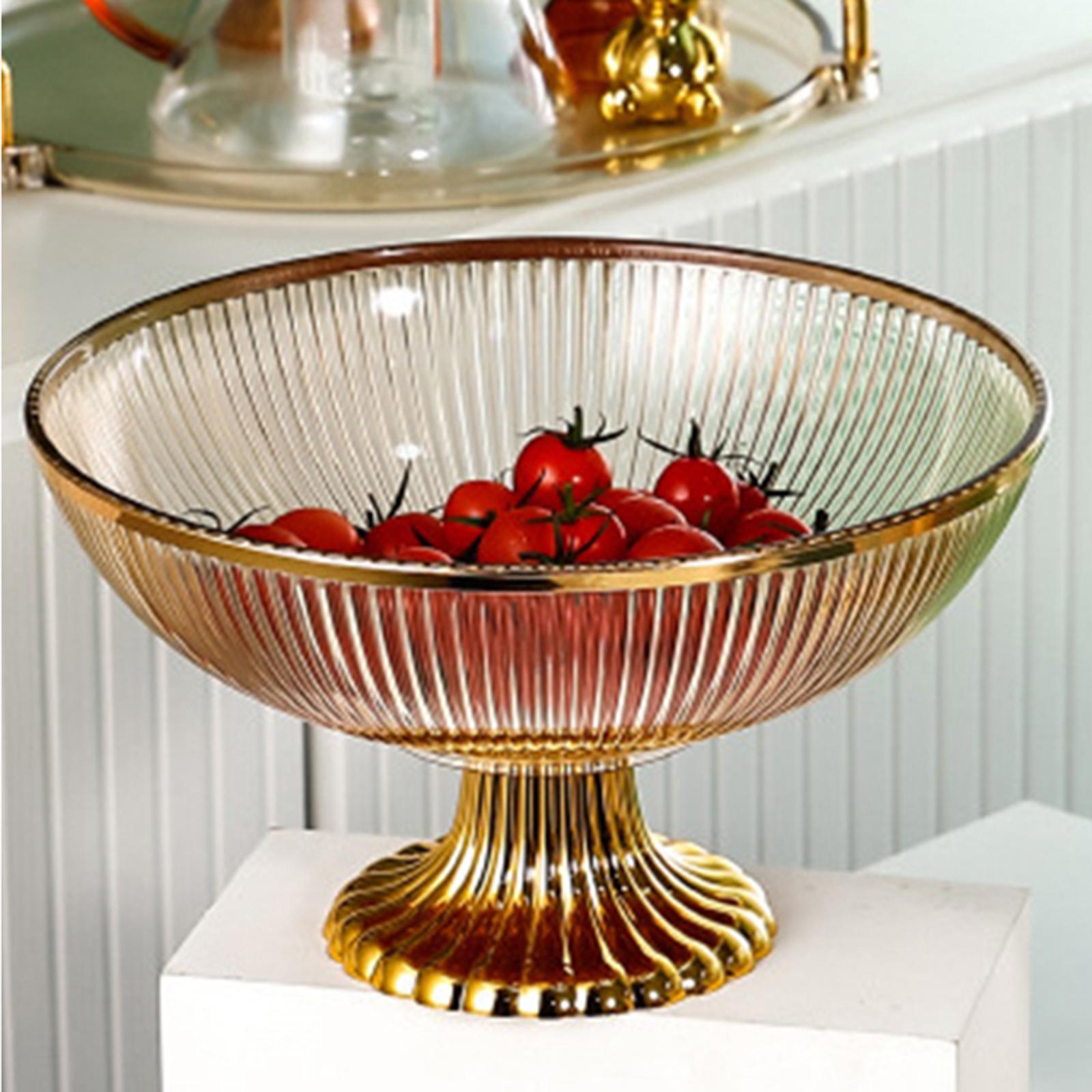 Fruit Bowl Serving Bowl Salad with Base Fruit Basket Fruit Vegetable Brown