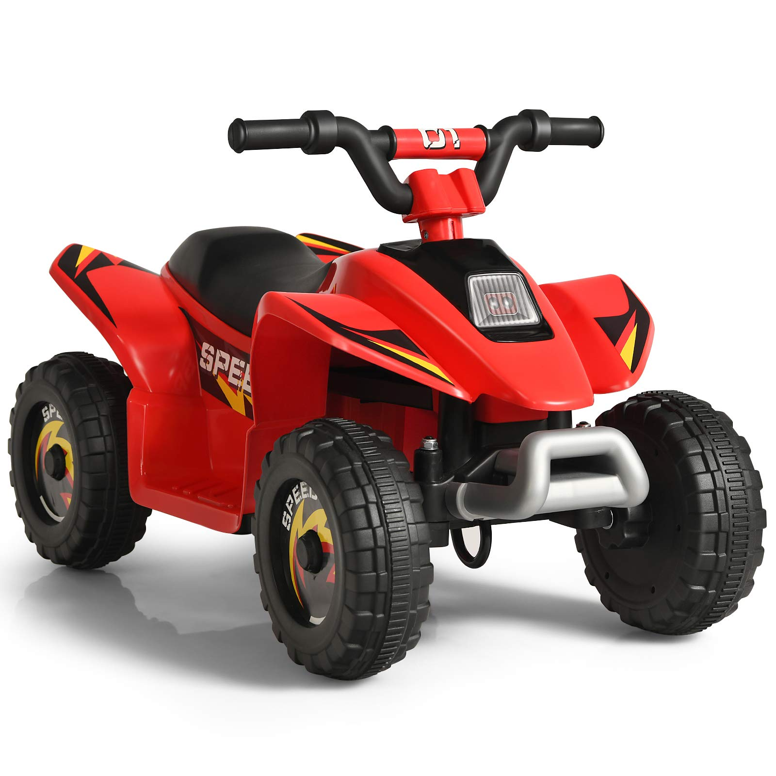 Costzon Ride on ATV, 6V Battery Powered Electric Quad, High/Low Speeds, Forward/ Reverse Switch