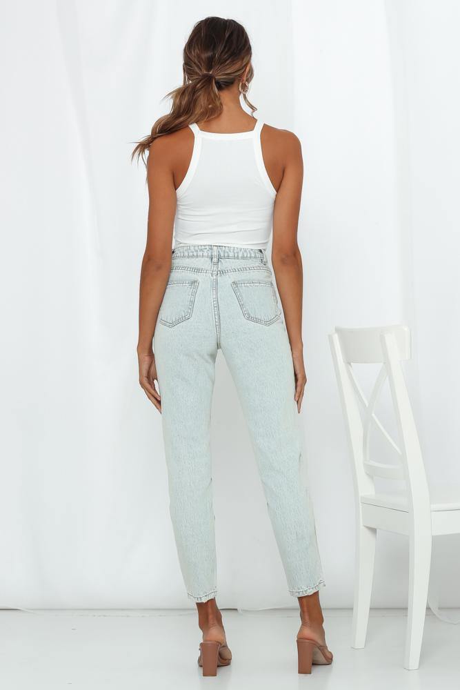 Heather High Waisted Jeans Light Blue